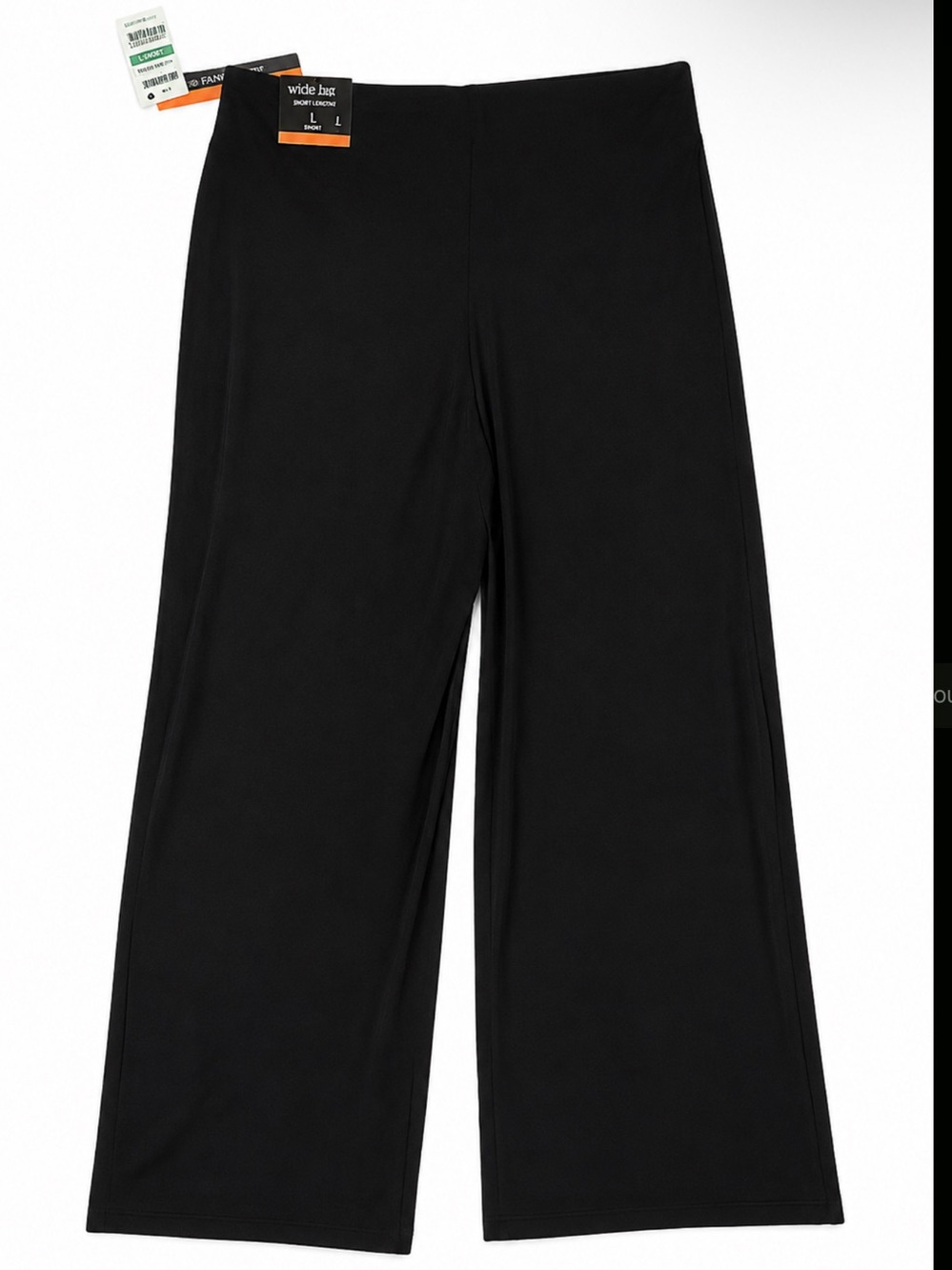 Alfani Black Flowy Wide Leg Pants Size L Short NWT